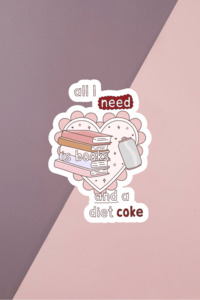 Books & Diet Cola Sticker