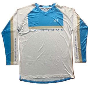 Bmx: VELOHAUS TEAM BLOK BLUE/CREAM RACING SHIRT