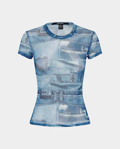 Ksubi - Women’s Studio Mesh T-Shirt - Denim