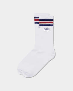 Socks: Butter Goods - Stripe Socks - White