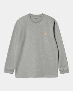 Carhartt WIP - LS Chase T-Shirt - Grey Heather/Gold