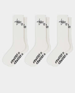 Socks: S/Double - Standard Shawn 3pk Sock - White