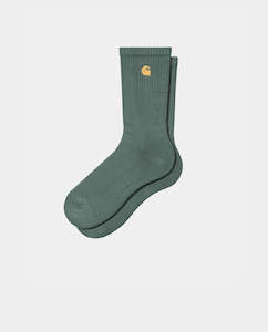 Socks: Carhartt WIP - Chase Socks - Silver Pine / Gold