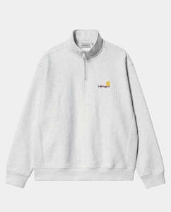 Jerseys: Carhartt WIP - Half Zip American Script Sweat - Ash Heather