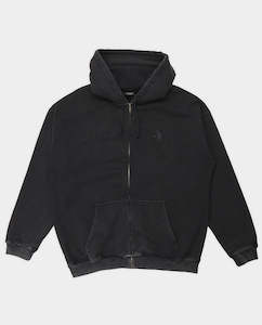 Passport - Solid Workers Zip Hood - Washed Black