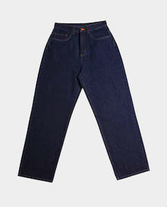 BeWider - Super Loose Jeans - Dark Blue/Tabacco Stitching