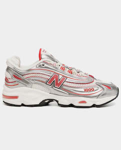New Balance: New Balance x thisisneverthat 1000 Shoe - Metallic Silver/Red
