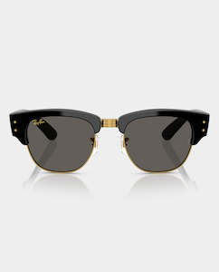 Polarized Sunglasses Eyewear: Ray-Ban X A$AP Rocky - Mega Clubmaster - Black/Gold with Ultra Black Lens
