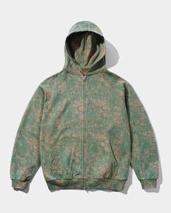 Hoodies: Butter Goods - Woods Camo Zip-Thru Hoodie - Washed Sage
