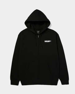Hoodies: HUF - All Caps Full Zip Hoodie - Black