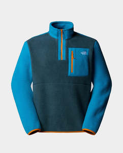 The North Face - Men’s Yumiori Quarter Zip Fleece - Deep Cypress/Agate Blue/Agate Orange