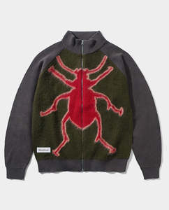 Butter Goods - Beetle Zip-Thru Knit Sweater - Olive