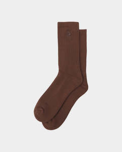 Socks: Passport - Solid Workers Socks - Brown