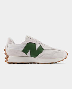 New Balance 327WKN Shoe - Linen/Dark Alpine Green