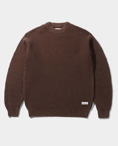 Butter Goods - Distressed Waffle Knit Sweater - Bark