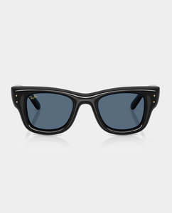 Ray-Ban - Wayfarer Puffer Sunglasses - Black with Dark Blue Lens
