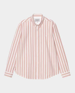 Carhartt WIP - L/S Deven Shirt - Oxide Red/White Stripe