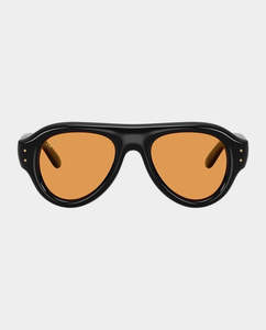 Ray-Ban - Aviator Puffer Sunglasses - Black with Orange Lens