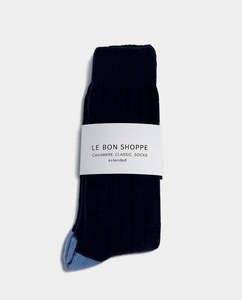 Socks: Le Bon Shoppe - Cashmere Classic Socks - Navy