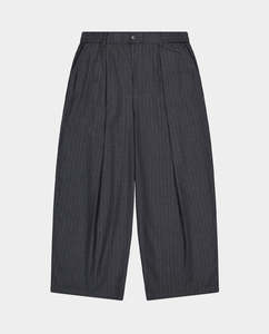 Pants Joggers: Checks Downtown - Hakama Pants - Charcoal Pinstripe