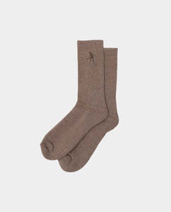 Socks: Passport - Heather Workers Socks - Brown
