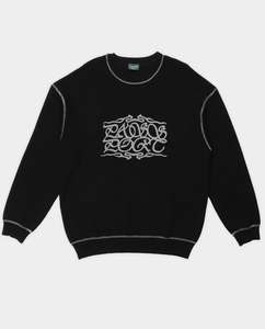 Jerseys: Passport - Calligraphy Knit Sweater - Black