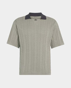Short Sleeve Tees: Adidas - Knit Football Jersey - Silver Pebble