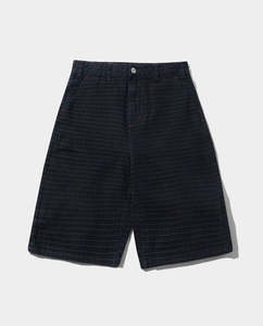 Butter Goods - Big Grid Denim Shorts - Overdyed Black
