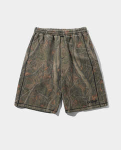 Butter Goods - Overlock Stitch Fleece Shorts - Forest Camo