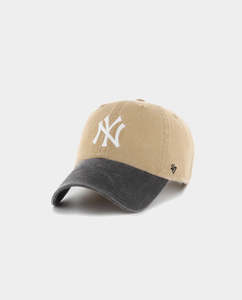 Hats: 47 Brand - Clean Up Chain Stitch New York Yankees Hat - Khaki