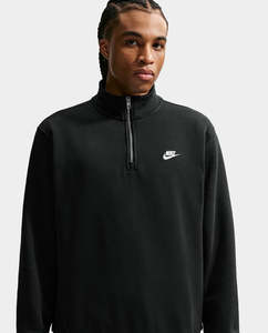 Jerseys: Nike - Club BB Half-Zip Fleece Top - Black/White