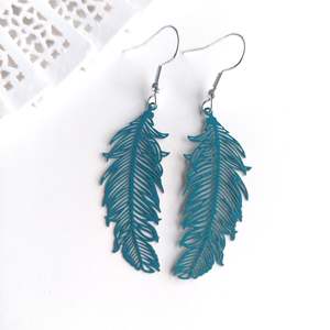 Laser Cut Earrings: Feather Earrings