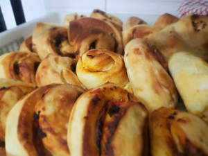 4 Bacon, Spinach and Chedder Cheese Sourdough Pin Wheels