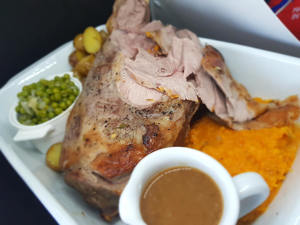 Products: Roasted Leg of Lamb Studded with Garlic & Rosemary Dinner