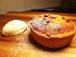 Products: Passionfruit, Pecan & Almond Tart with Sour Cream & Golden Syrup