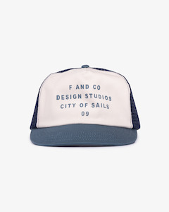 09 Cap - Trucker - Off White/Blue