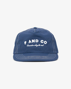 5 Panels: Nylon Coastal Cap - 5 Panel - Navy/Contrast Stitch