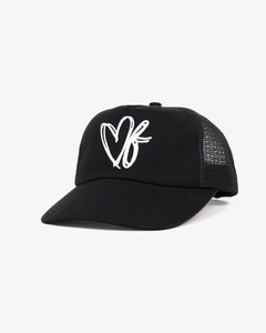 New Releases: Heart Monogram Cap - Wide Brim 5 Panel - Black/Trucker