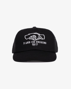5 Panels: Origins Trucker Cap - Short Brim 5 Panel - Black