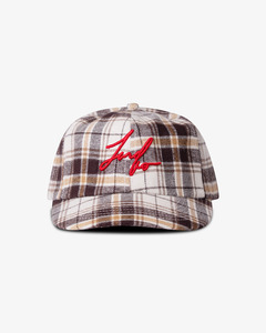 6 Panels: Winter Plaid Cap - Short Brim 6 Panel - Brown
