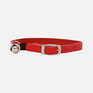 Leather Cat Collar - Flaming Red