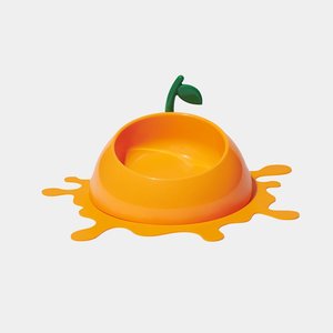 Cat Bowls: Cat Bowl, Spoon & Mat Set - Juicy Tangerine