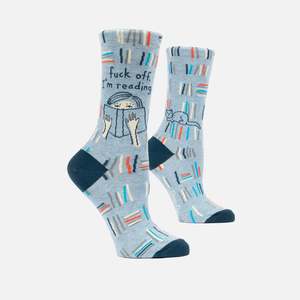 Cat Themed Accessories: Cat Socks - Fuck Off I'm Reading - Women's