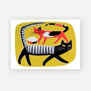 Cat Greeting Card - Two Cats