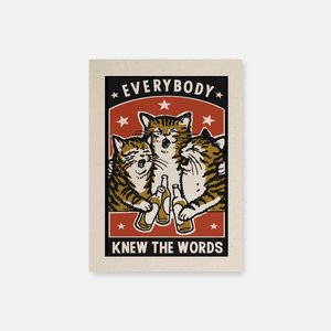 Cat Greeting Card - Knew the Words