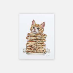 Cat Art Print - Pancake Kitten