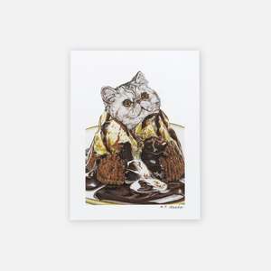 Cat Art: Cat Art Print - Exotic Lava Cake