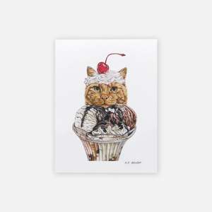 Cat Art: Cat Art Print - Ginger Sundae