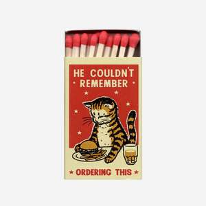 Cat Themed Accessories: Drunk Cat Matchbox - Couldn't Remember