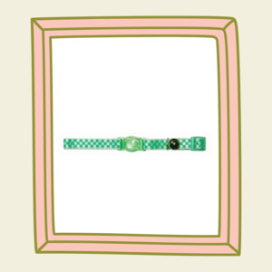 Cat: Checkerboard Cat Safety Collar - Green